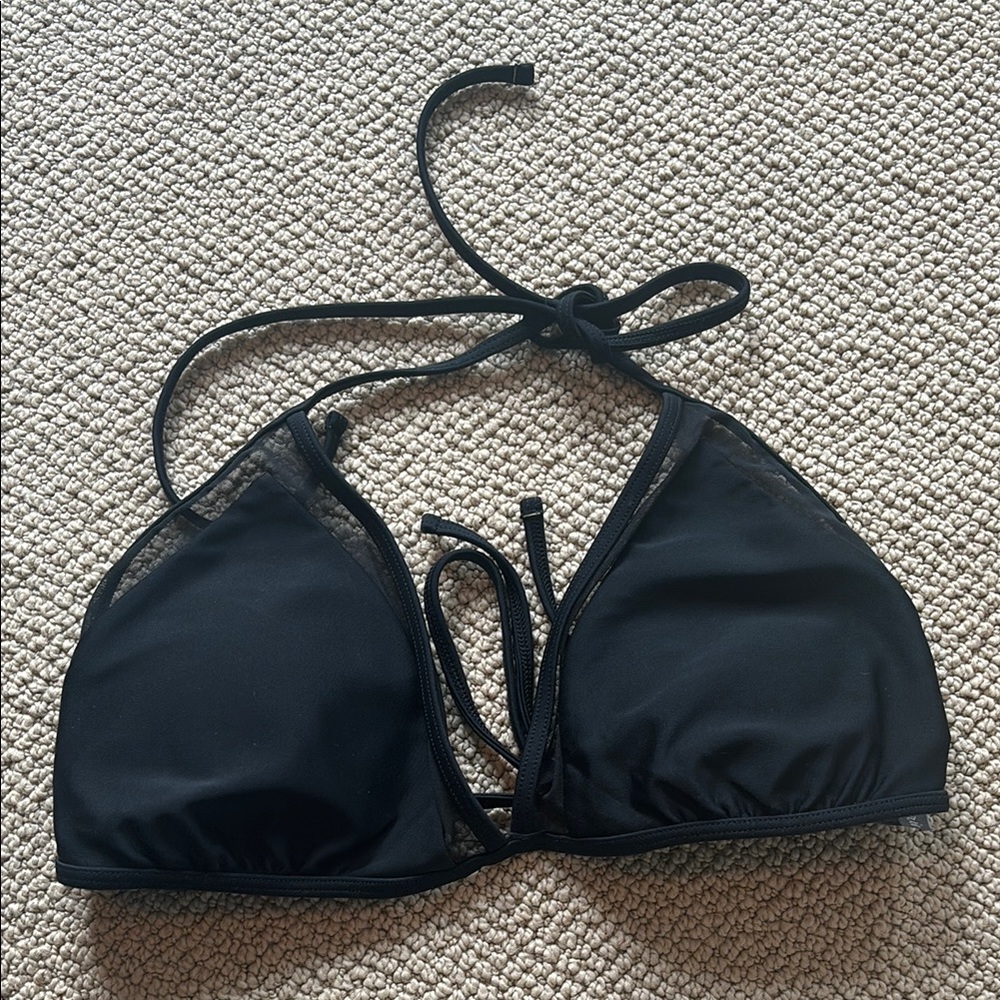 Aerie Black Halter Bikini Top